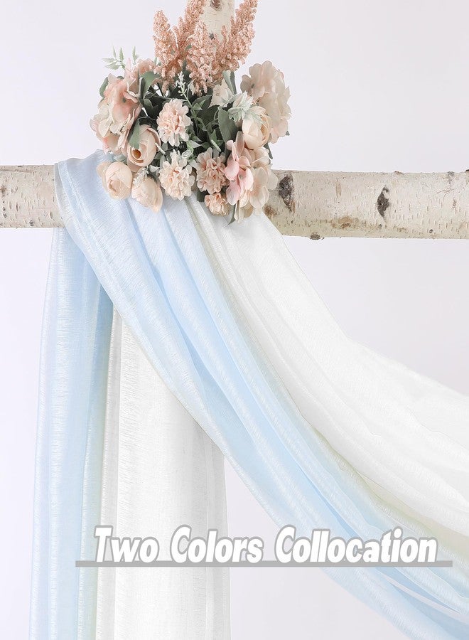 DONREN 144 Inches Long Window Scarf for Party - Luxury Soft Semi Sheer Scarf Valance for Wedding (1 Panel,White) - Image 3